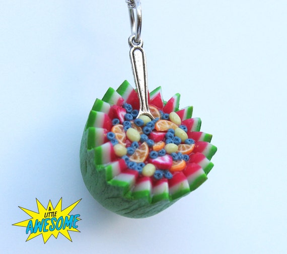 Watermelon fruit Bowl Necklace Fruit Jewelry Fruit Necklace