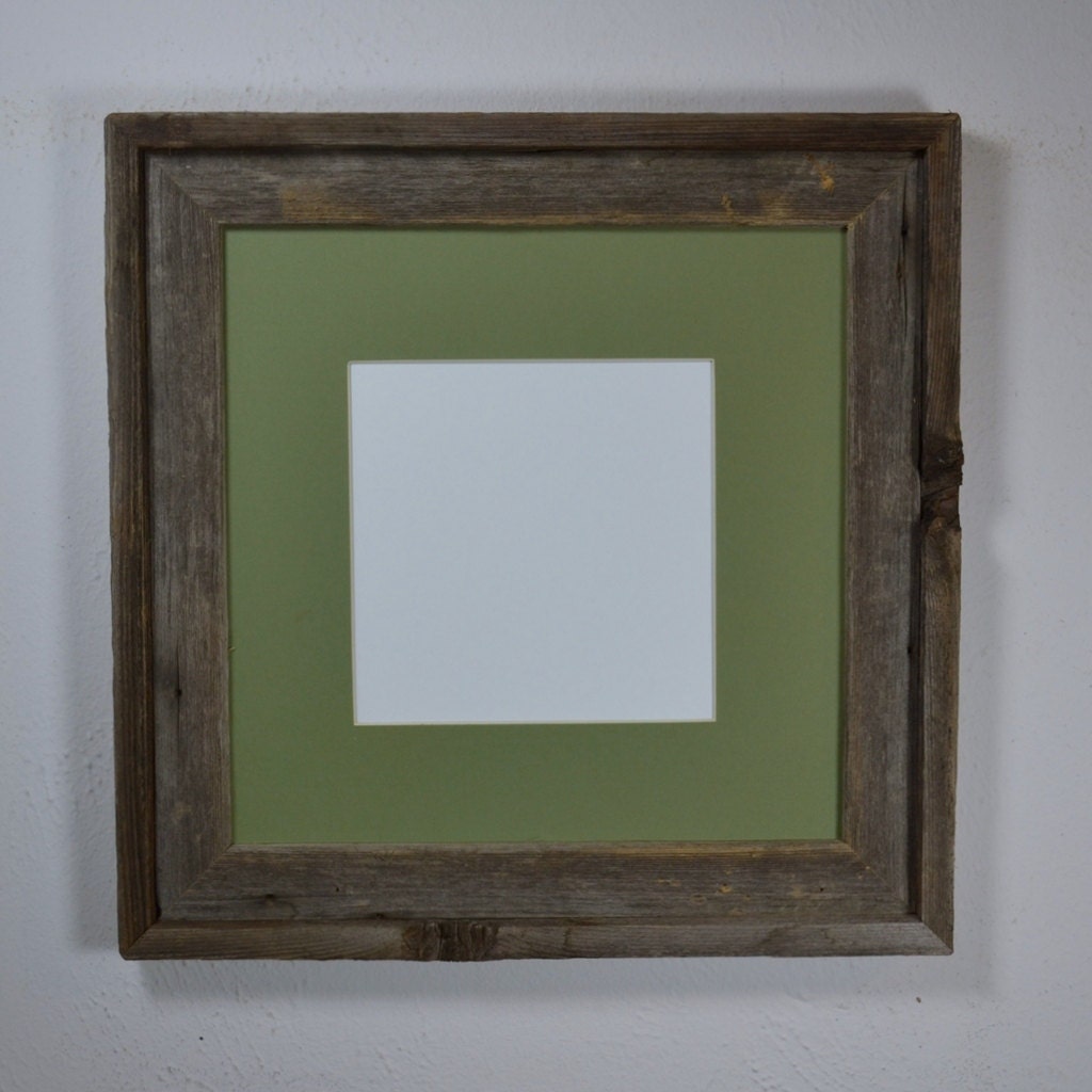 Photo frame wood 12x12 with mat for 10x10 or 8x8 by barnwood4u