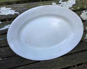 Antique Ironstone China Meakin Brothers and Co. Well Loved Oval Platter
