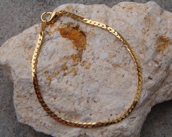 Bracelet, Chain Link Bracelet, Fashion Chain Link Bracelet, Gold Tone Bracelet, Gold Link Bracelet, 80s Bracelet