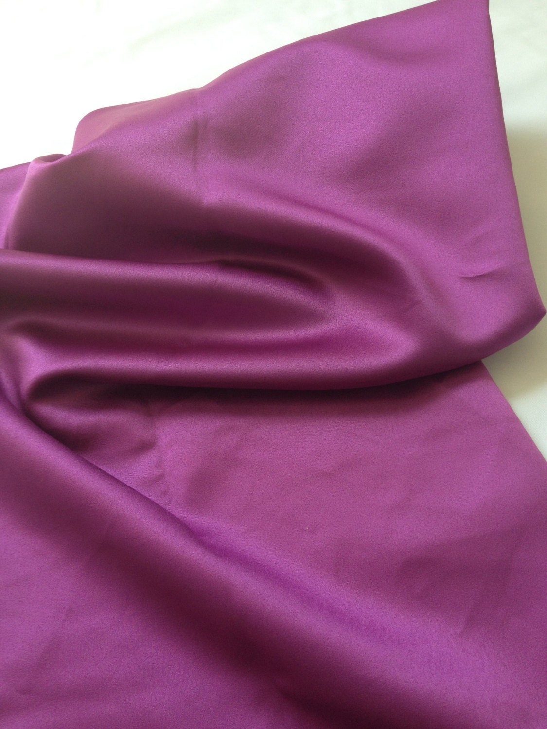 Satin fabric dull magenta purple sold by the yard bridal