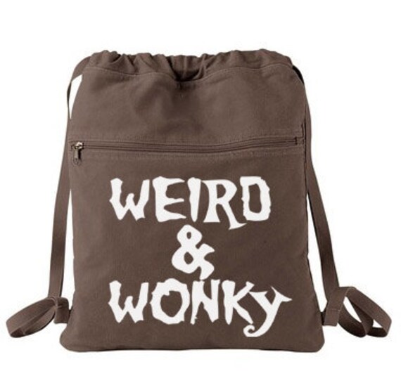 Weird Backpack grunge school bag pastel goth scene drawstring