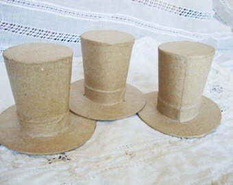 Mini top Hats Paper Mache Christmas Caroler Hat body doll crafts supplies Victorian style paper hats DIY party favors snowman hat acessories