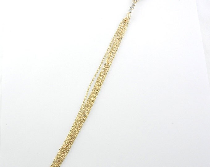 Gold-tone Scorpion Tassle Pendant Rhinestones