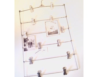 vintage skirt hanger - 6-tier metal hanger with 12 silver clips