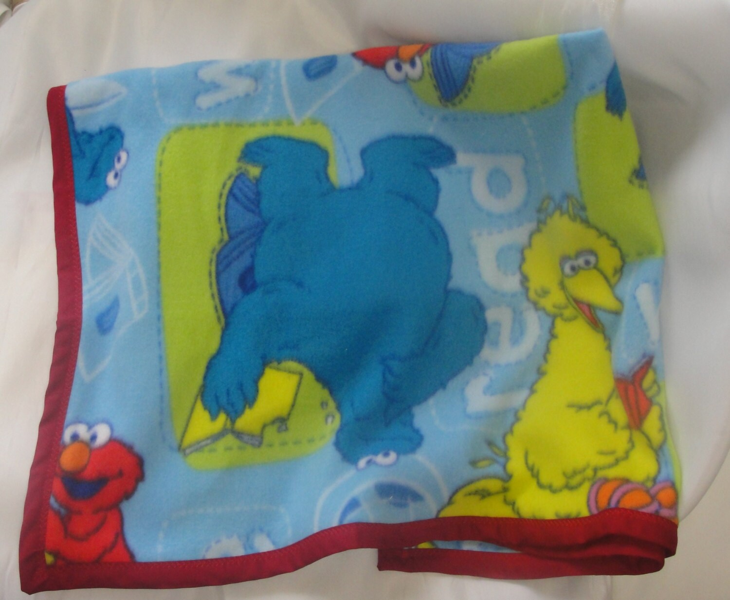 sesame street characters fleece throw blanket