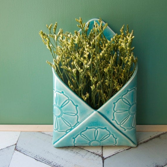 porcelain envelope wall vase