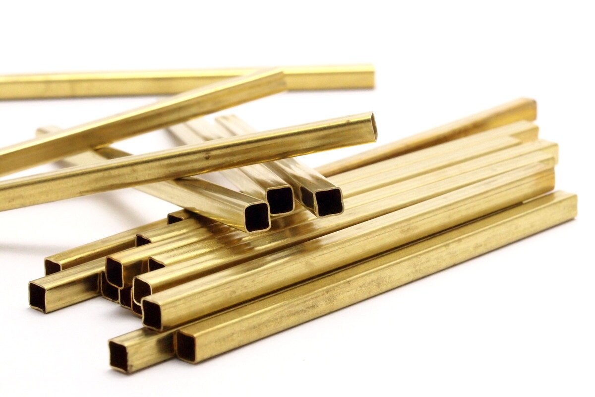 25 Raw Brass Square Tubes (3x60mm) Bs 1614 from yakutum on Etsy Studio