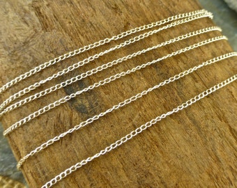 Sterling Silver Chain - By The Foot - Itty Bitty 1.1mm Curb Chain - btfibcs