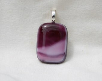 Dichroic Fused Glass Pendant-Shades of Pink #0176