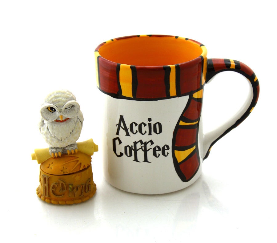 Harry Potter Mug Accio Coffee With Gryffindor Scarf Home And