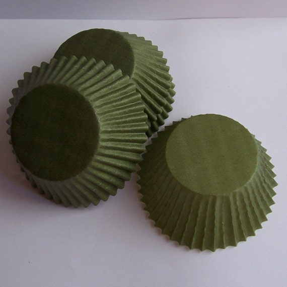 MINI Olive Colored Cupcake Liners Choose Set of 50 or 100