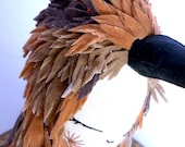 bird wall hanging, OOAK, textile art, textile sculpture, cloth bird, faux taxidermy