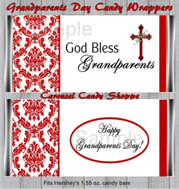 Printable Grandparents Day Candy Wrappers Hersheys Candy bar