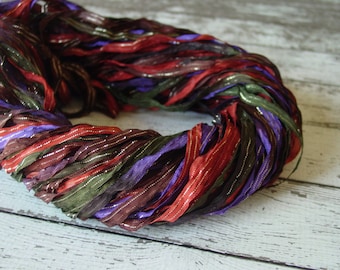 NEW - Hand dyed GYPSY ROAD quarter inch dazzle ribbon, 5 yards