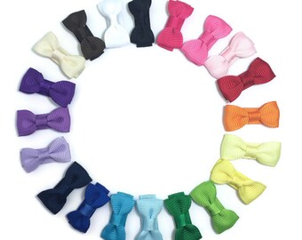 Mini Bow Tie, Hair Bow Clip, 30mm Snap Clips, Mini Snap Clips, Mini Hair Bows, Handmade To Order, Mini Bow Clip, Handmade Hair Bows