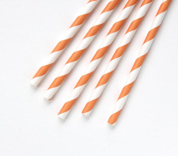 Orange Striped Paper Straws with Free Printable DIY Flags (25) Il_570xn