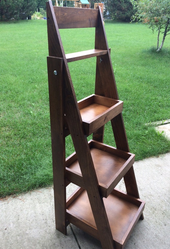 Ladder Shelf with Tray Shelves Ladder Nightstand