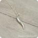 Italian Horn Necklace, Sterling Silver Italian Horn Charm on a Silver Cable Chain
