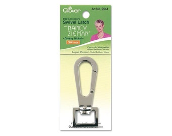 Clover Nancy Zieman Swivel Latch 3/4 Inch Glossy Nickel Purse Bag Hardware Part No. 9544