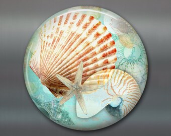 3.5" starfish beach themed decor - beach house decorating ideas - beach themed kitchen decor - seashell art refrigerator magnets MA-BCH-4