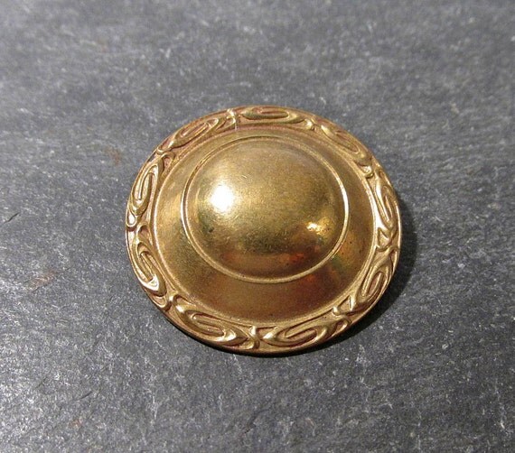 Gilt Dome Button Brass One 1 ANTIQUE Victorian Button by punksrus