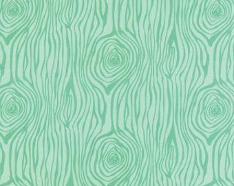 Clearance! Into The Woods Floral Woodgrain Woodcut Mint by Lella Boutique For Moda