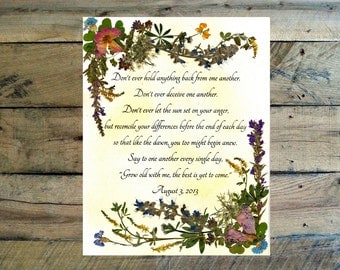 Wedding Flower Preservation - Real Pressed Flower Anniversary Gift