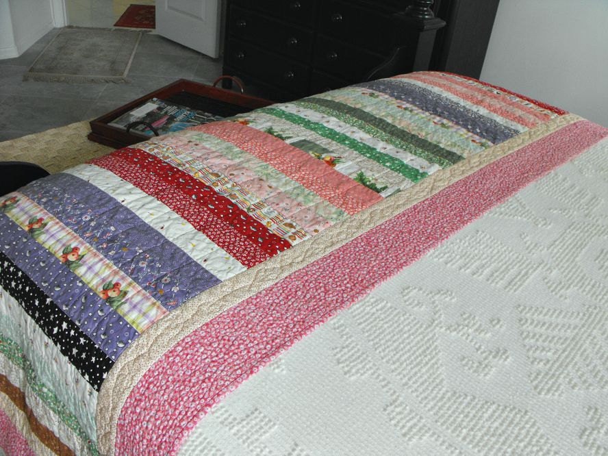 Handmade Quilted Bed Runner Queen or King Size Bed by bobann23
