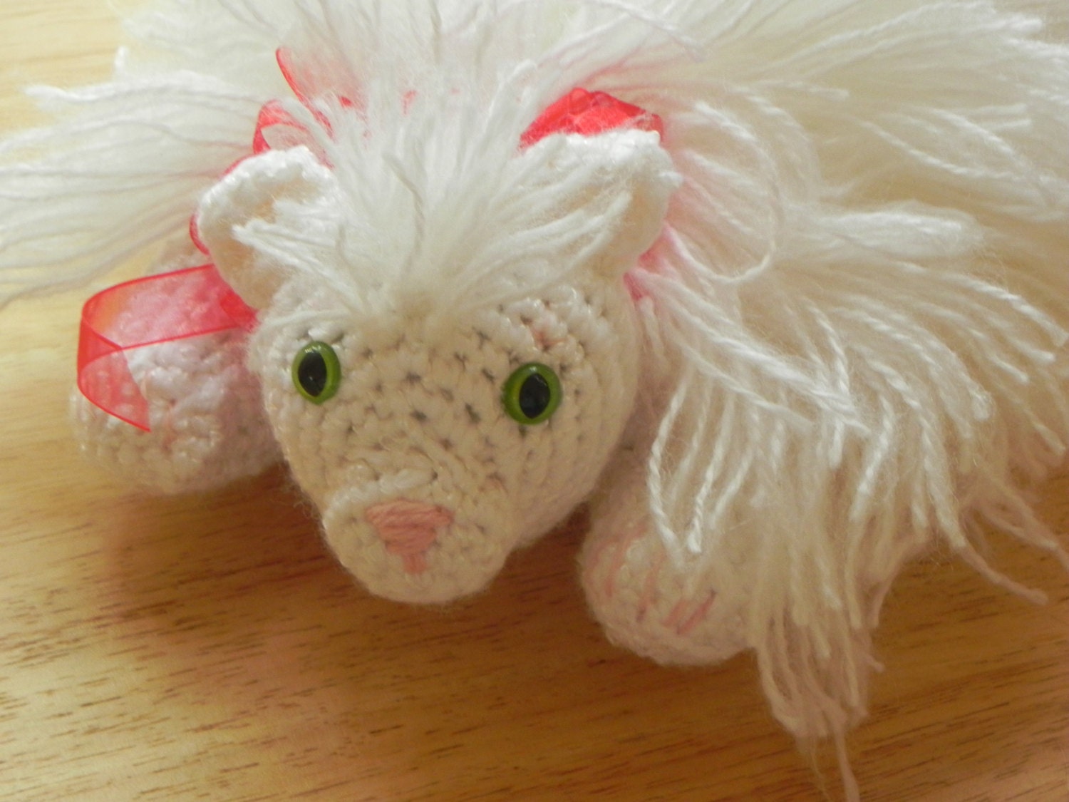 Crochet Plush Cat White Cat Toy Cat Soft Fuzzy Cat