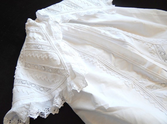 French Christening Cape in Cotton Pique by Vintagefrenchlinens