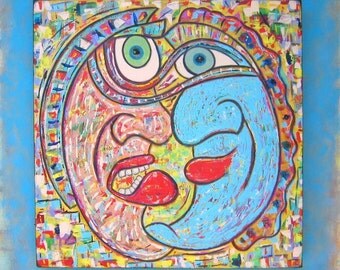 Spell On U, Original Acrylic Painting, Wall Decor, by Fig Jam Studio