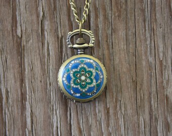 Small Enamel Watch Necklace
