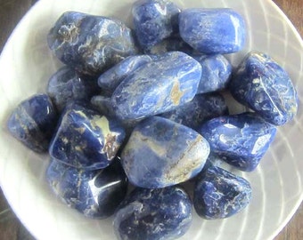 Sodalite gemstones- set of 2 - witchcraft supplies wicca wiccan pagan magick metaphysics crystal healing crystals