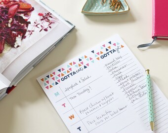 Meal Planning Notepad with Tear-off Grocery List
