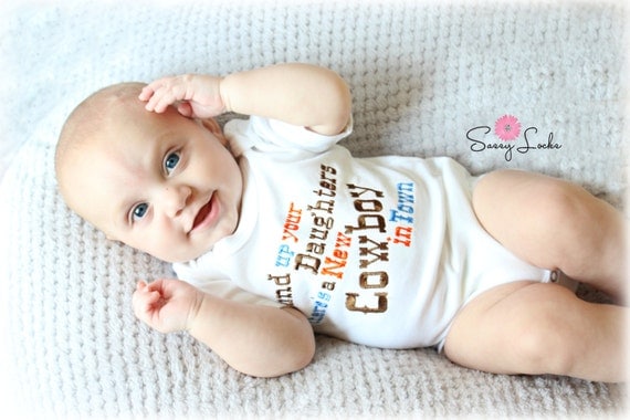 Baby Boy Clothes Funny Bodysuit Embroidered with Round up your