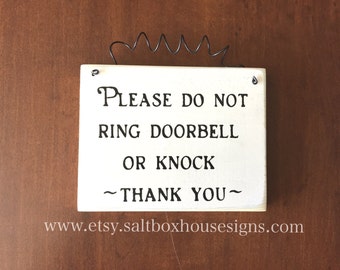 Don't Ring or Knock Door Sign