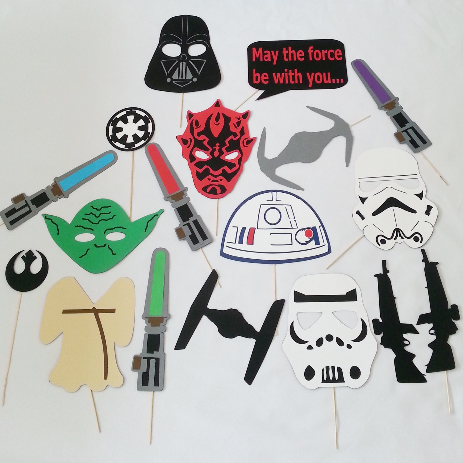 18 pc Star Wars photo booth prop set