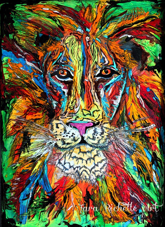 items similar to iron lion zion abstract lion colorful items similar to iron lion zion abstract lion colorful