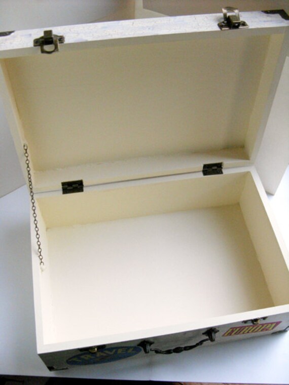 Wedding card box travel theme wedding vintage luggage