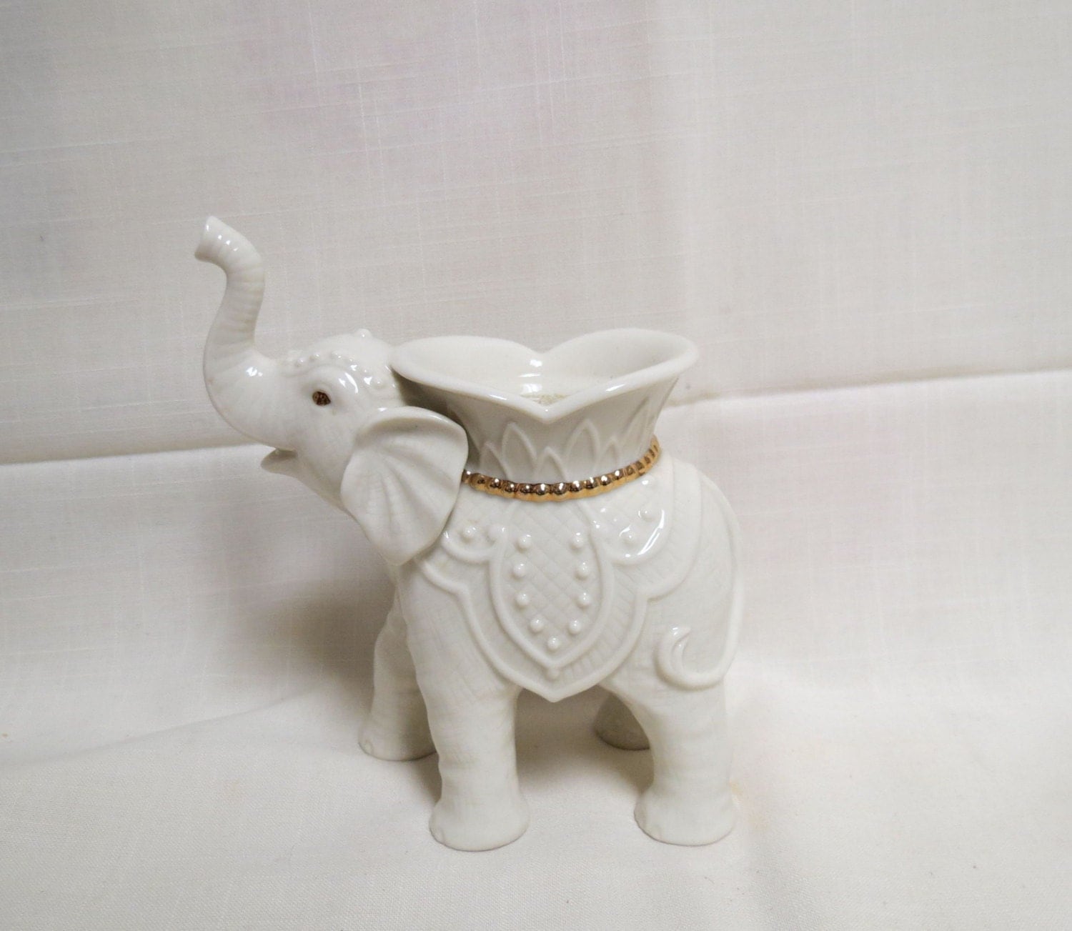 Vintage Lenox Elephant Candle Holder Palace Elephant Trunk Up