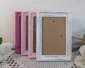 Pink Frame Rustic Shabby Chic Distressed Wood 4 x 6 5 x 7 Picture Photo Wedding Table Number Decoration Paris Home Decor Birthday Gift Her