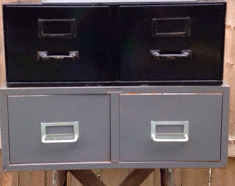 Vintage file cabinet large 5" x 8" drawers