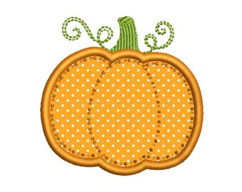Pumpkin Applique Machine Embroidery Design TG005