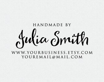 Handmade By Stamp, Handmade Stamp, Business Card Stamp, Self Inking or Wood Mount Stamp (T272)
