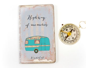 Custom Travel Journal, Personalized Road Trip Notebook, Highway, Camper, Honeymoon, Wanderlust, Camping Travel Log, Travel Memories Diary