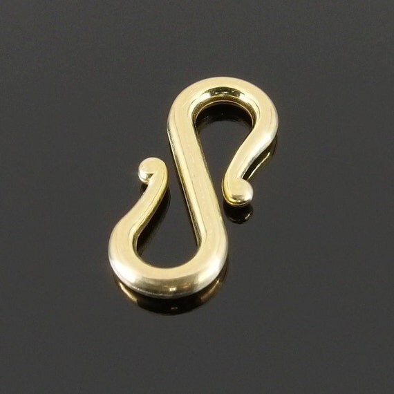 18k Yellow Gold S Hook 18k Gold S Clasp 18k Gold Finding