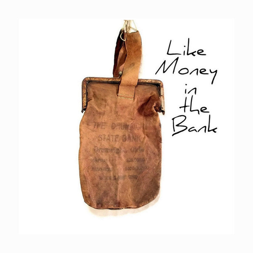 Antique Bank Deposit Bag Money Bag Leather Oklahoma