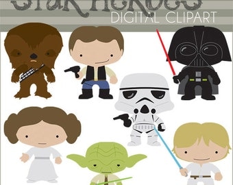 Star Heroes Clipart Set -Personal and Limited Commercial- Trooper, Princess, Wars Clip Art