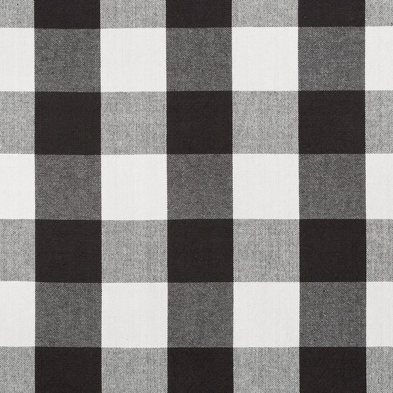 Black White Cotton Plaid Upholstery Fabric Large Scale Plaid 5137